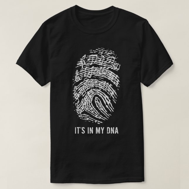 T-SHIRT LA MUSIQUE NOTE QU'ELLE EST DANS MON ADN (Design devant)