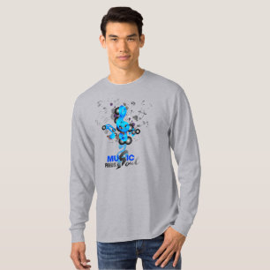 T-shirt La musique nourrit mon âme   Manches longues pour 