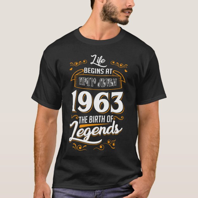 T-shirt La Naissance Des Légendes En 1963 (Devant)