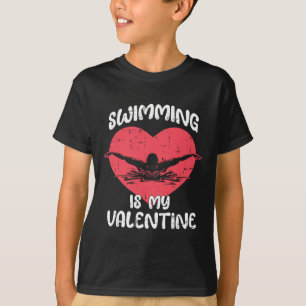 T-shirt La natation est mon cœur de la Saint-Valentin Amou