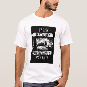 T-shirt La Nature Blanche Est Ma Religion Graphique Tee