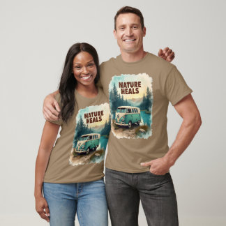 T-shirt La nature guérit le design extérieur de l'amoureux