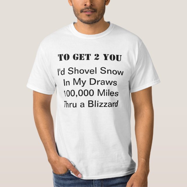 T-shirt La neige de pelle dans le mon dessine (Devant)