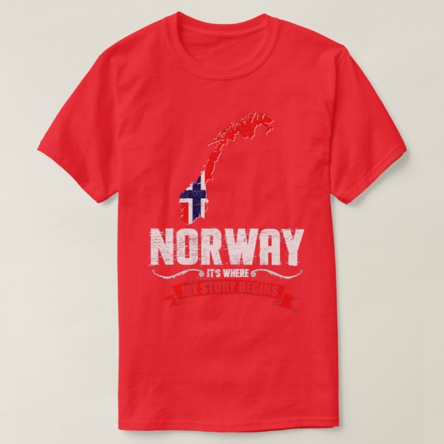 T-shirt La Norvège c'est là que commence mon histoire (Design devant)