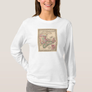 T-shirt La Nouvelle-Écosse, Nouveau Brunswick, carte par