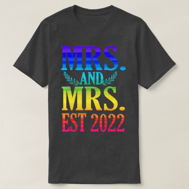 T-shirt La nouvelle mariée vient de se marier Lesbienne Ma (Design devant)