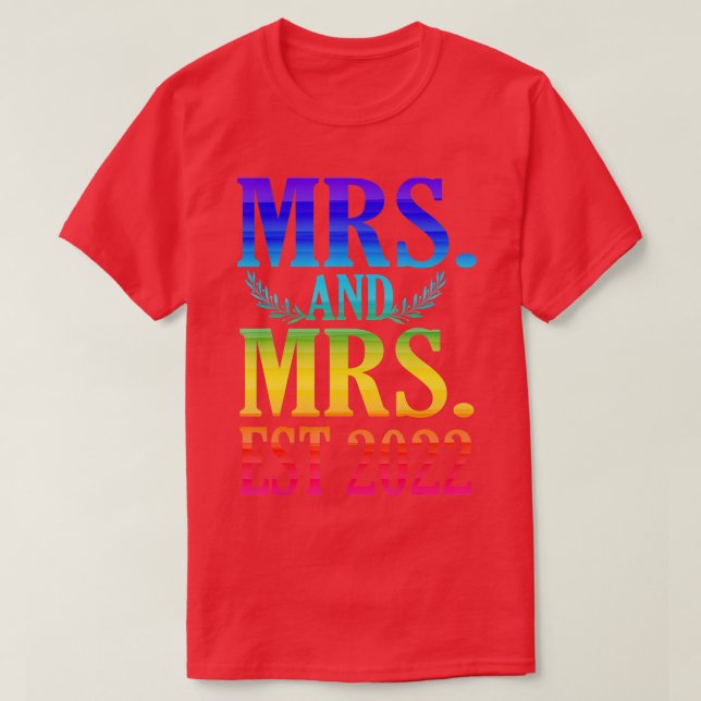 T-shirt La nouvelle mariée vient de se marier Lesbienne Ma (Design devant)