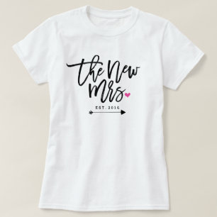 T-shirt La Nouvelle Mme Est. Année de votre Mariage