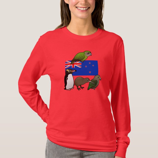 T-shirt La Nouvelle Zélande Birdorables (Devant)