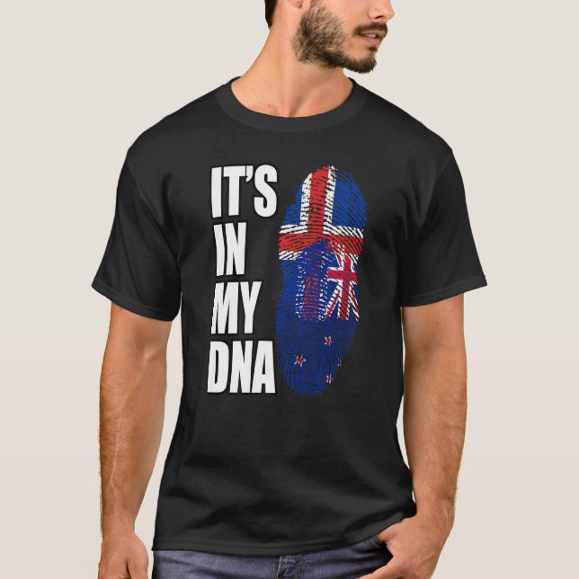 T-shirt La Nouvelle-Zélande Et L'Islande Mélangent L'ADN F (Devant)