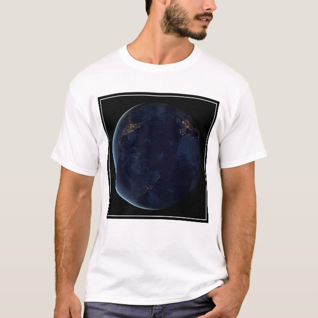 T-shirt La nuit, lumière de la ville terrestre (Devant)