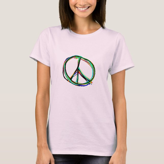 T-shirt La paix dans toutes les couleurs (Devant)