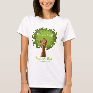 T-shirt La paix sur terre commence… la sage-femme