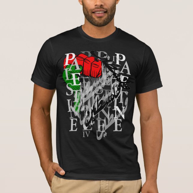 T-shirt La Palestine .3 noir (Devant)