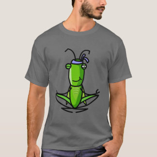 T-shirt La patience, sauterelle T foncé méditant