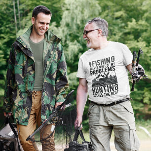 T-shirt La pêche amusante résout la plupart de mes problèm