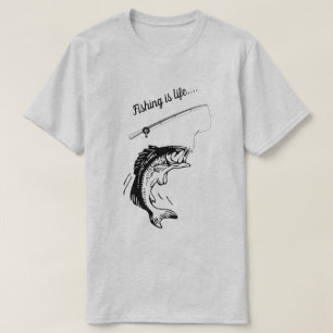 T-shirt La pêche, c'est la vie Fish Rod Reel Line Hook