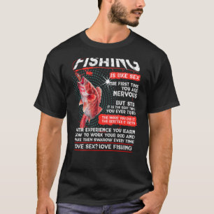 T-shirt La pêche est comme le sx. La première fois que tu