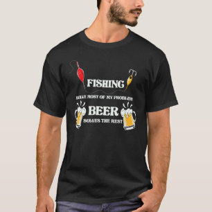 T-shirt La pêche masculine résout mes problèmes Pêche Pap