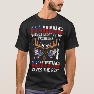 T-shirt La Pêche Résoud La Plupart De Mes Problèmes Et La 