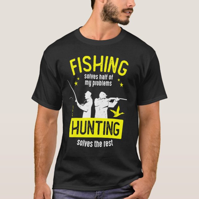 T-shirt La Pêche Résout La Moitié De Mes Problèmes La Chas (Devant)