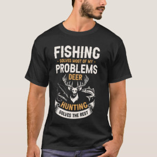 T-shirt La pêche résout la plupart de mes problèmes de cha