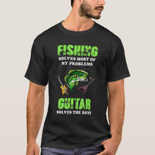 T-shirt La pêche résout la plupart de mes problèmes Guitar