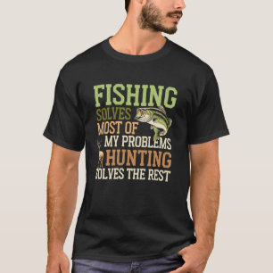 T-shirt La pêche résout la plupart de mes problèmes La cha