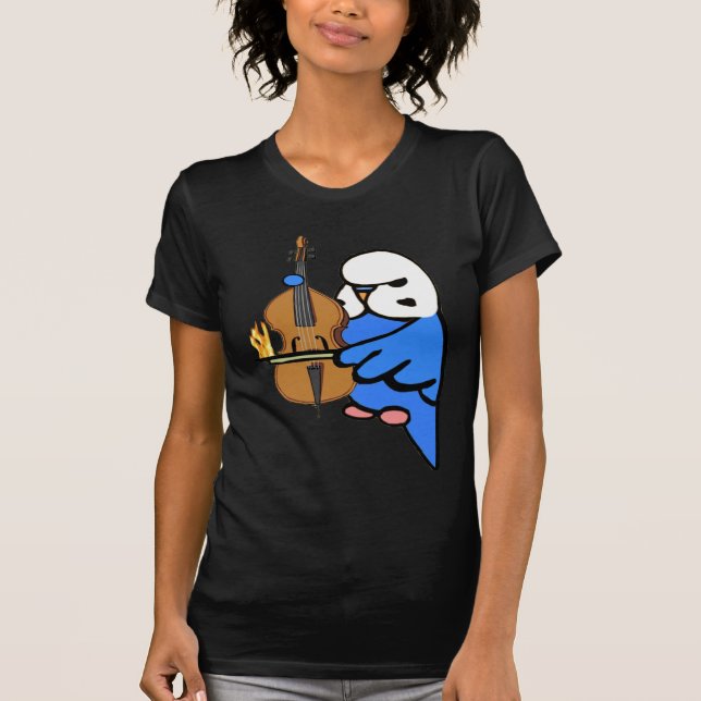 T-shirt La perruche anglaise joue le violoncelle bas (Devant)