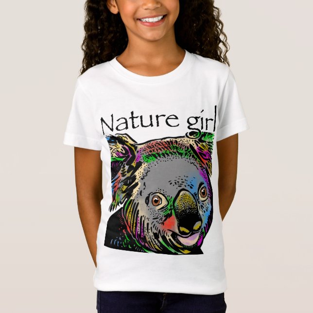 T-Shirt La petite fille de la nature koala (Devant)