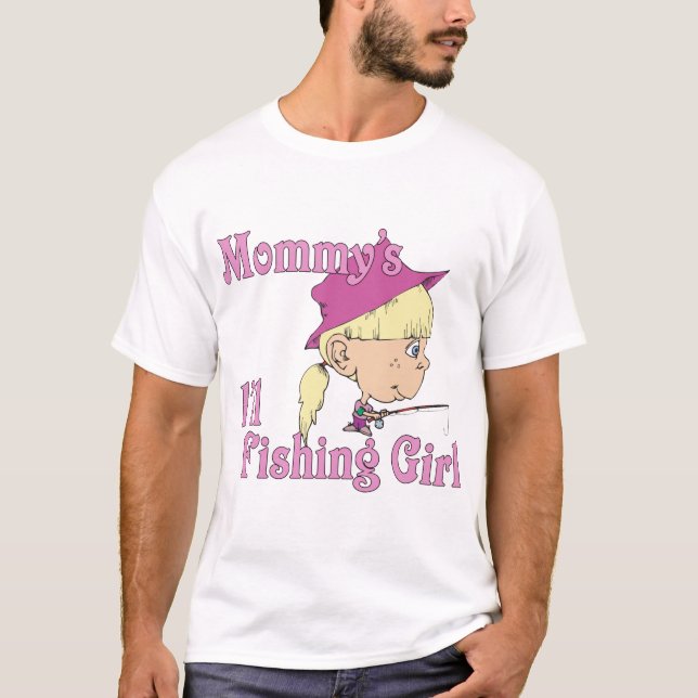 T-shirt La petite fille de pêche de maman (Devant)