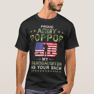 T-shirt La Petite-Fille Mens A Votre Dos Fier Armée Poppop