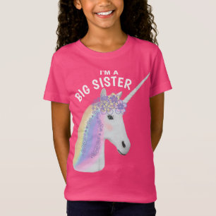 T-Shirt La petite soeur Unicorn rose