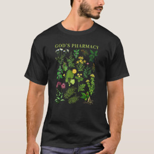 T-shirt La pharmacie de Dieu Mème de jardinage d'herbes mé