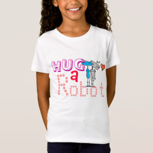 T-Shirt La pièce en t de la fille d'Étreinte-un-Robot