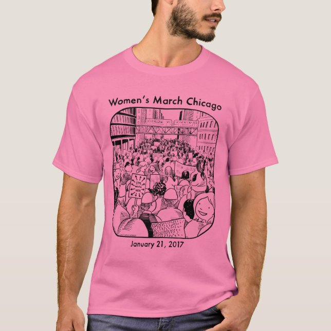 T-shirt La pièce en t des hommes de mars Chicago des (Devant)