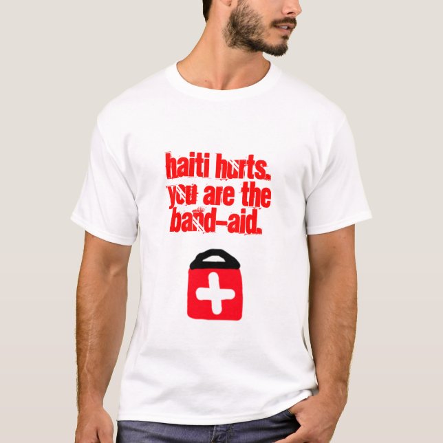 T-shirt La pièce en t des hommes du Haïti d'aide (les (Devant)