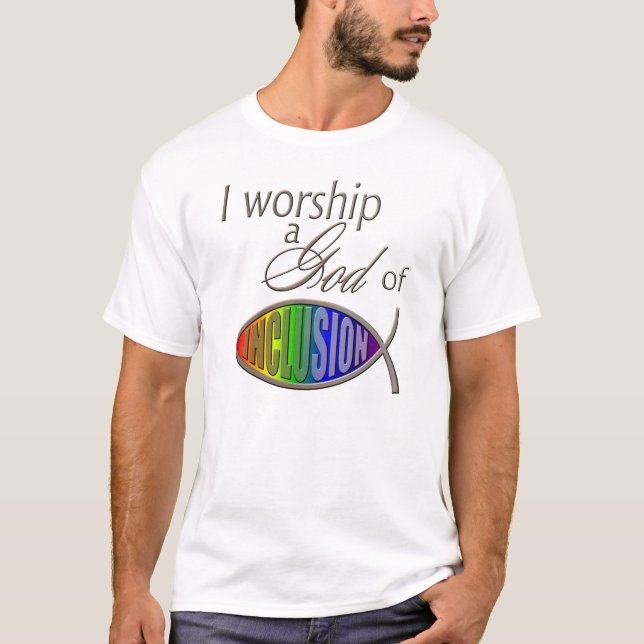 T-shirt La pièce en t des hommes : J'adore Dieu (Devant)