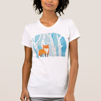 T-shirt la pièce en t minuscule d'aquarelle de renard