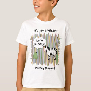 T-shirt La pièce en t sauvage de garçons de zèbre de