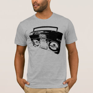 T-shirt La pièce en t semi adaptée des hommes gris d'art