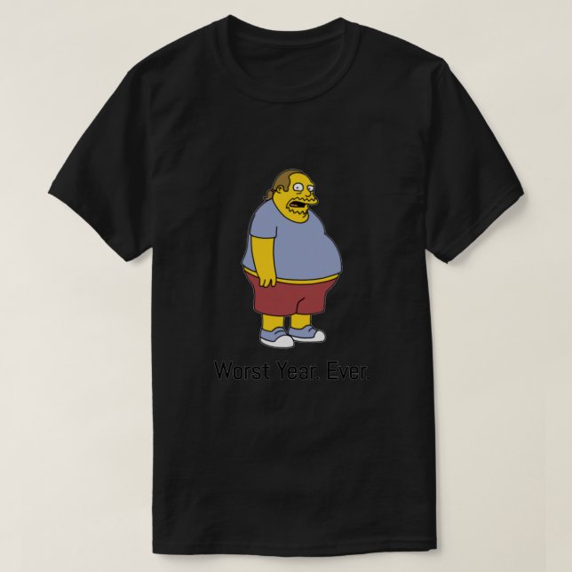 T-shirt La pire année jamais (gars de la bande dessinée) E (Design devant)
