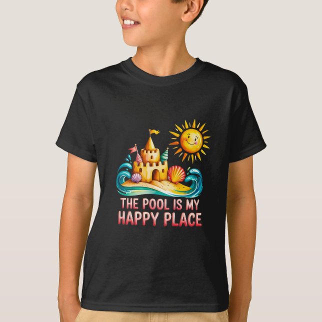 T-shirt La Piscine Est Mon Endroit Heureux La Piscine Love (Devant)