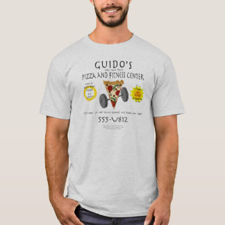 T-shirt La pizza et le centre de fitness de Guido
