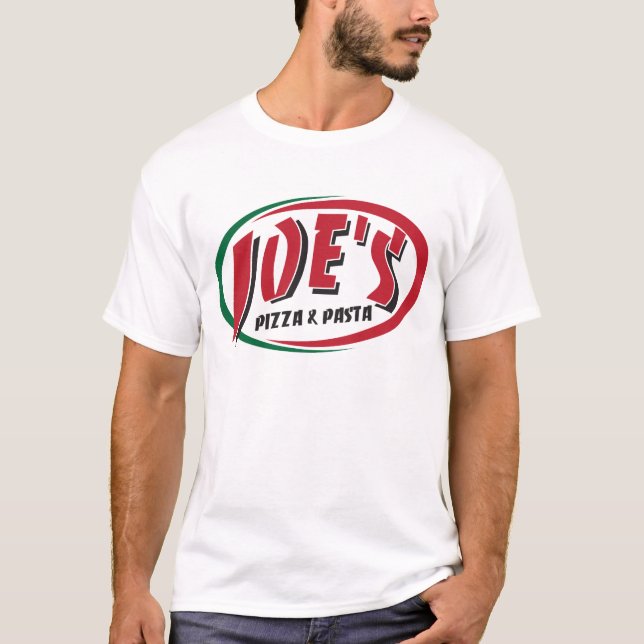 T-shirt La pizza et les pâtes de Joe (Devant)