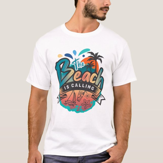 T-shirt La Plage Appelle (Devant)