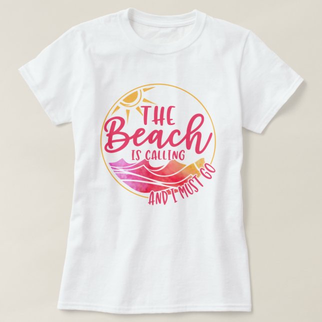 T-shirt La plage appelle. (Design devant)