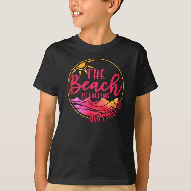 T-shirt La plage appelle et je dois aller-76767 (Devant)