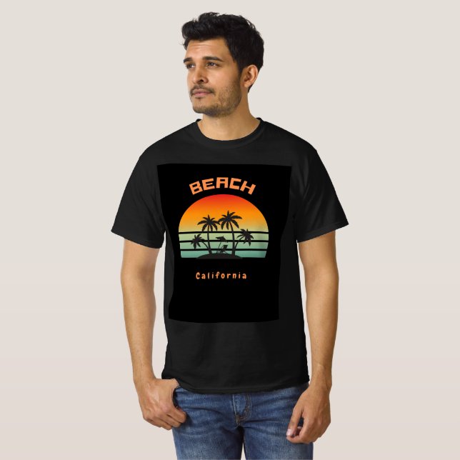 T-shirt La plage de Sunset California (Devant entier)