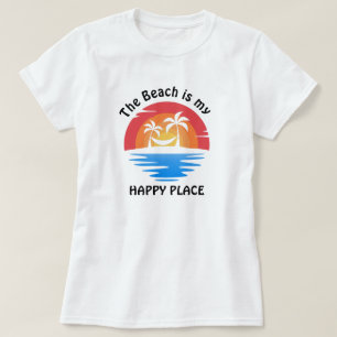 T-shirt 'La plage est mon endroit heureux'